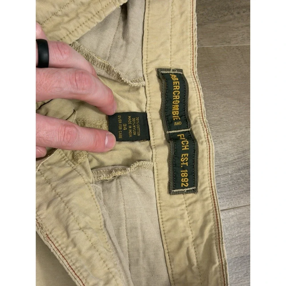 Vintage Abercrombie Fitch Cargo Shorts Mens 34 Fatigue Skate Y2K Distressed